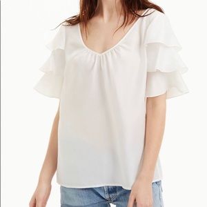 Club Monaco cream shirt with frilled sleeves